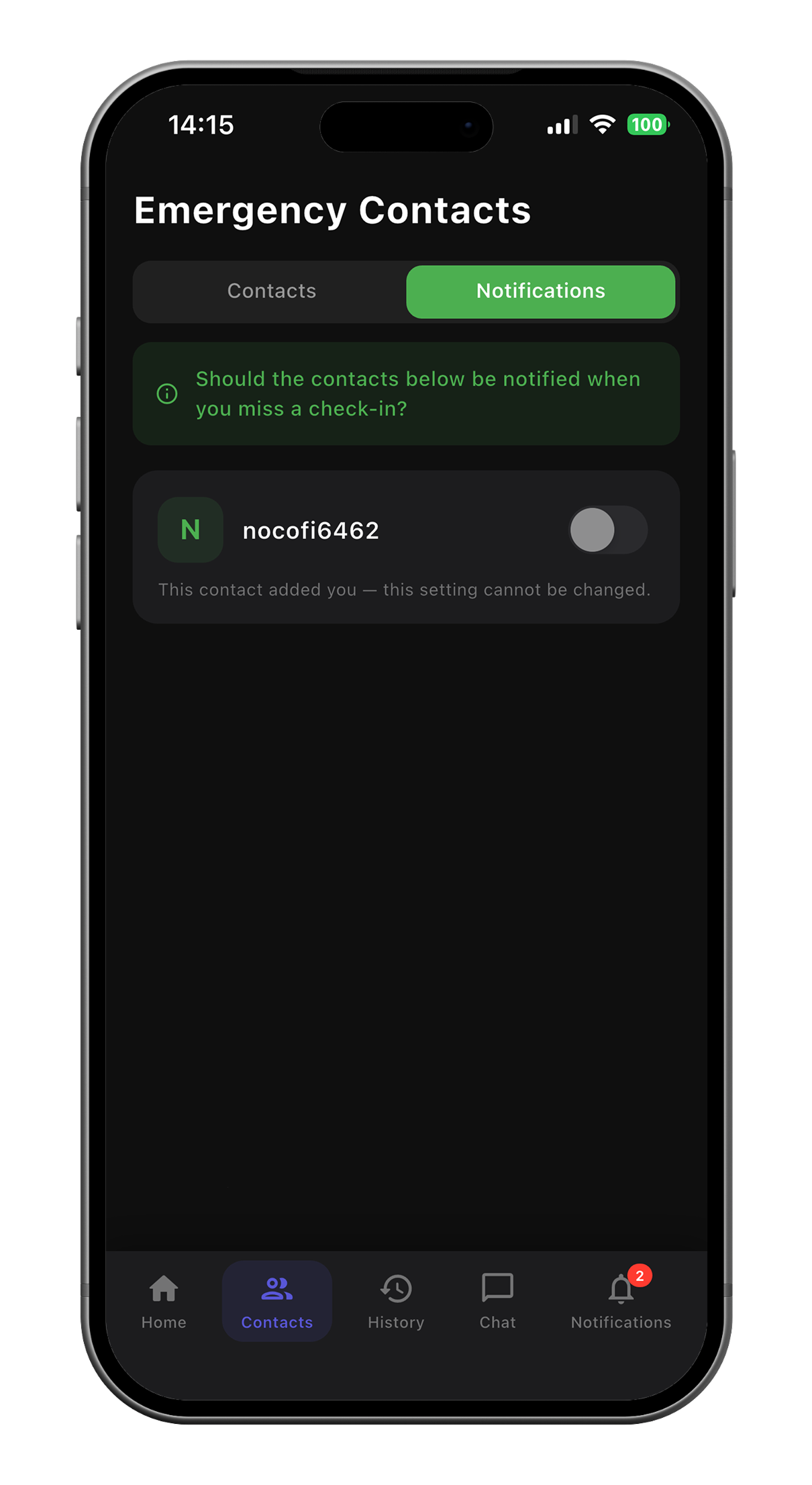 Missed Check-In — Escalation path