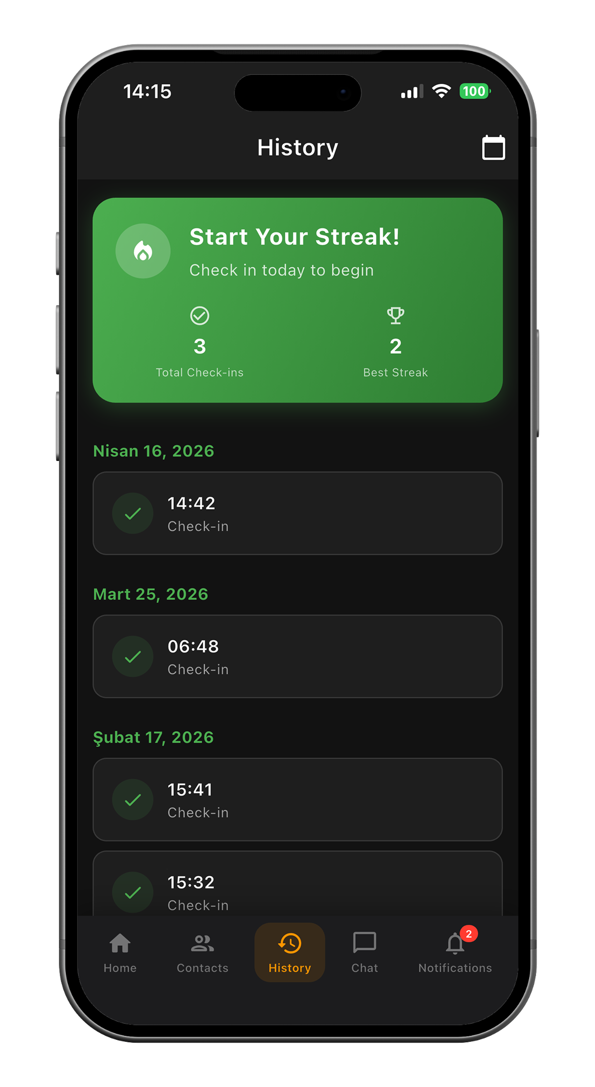 Daily Check-In — Good morning flow