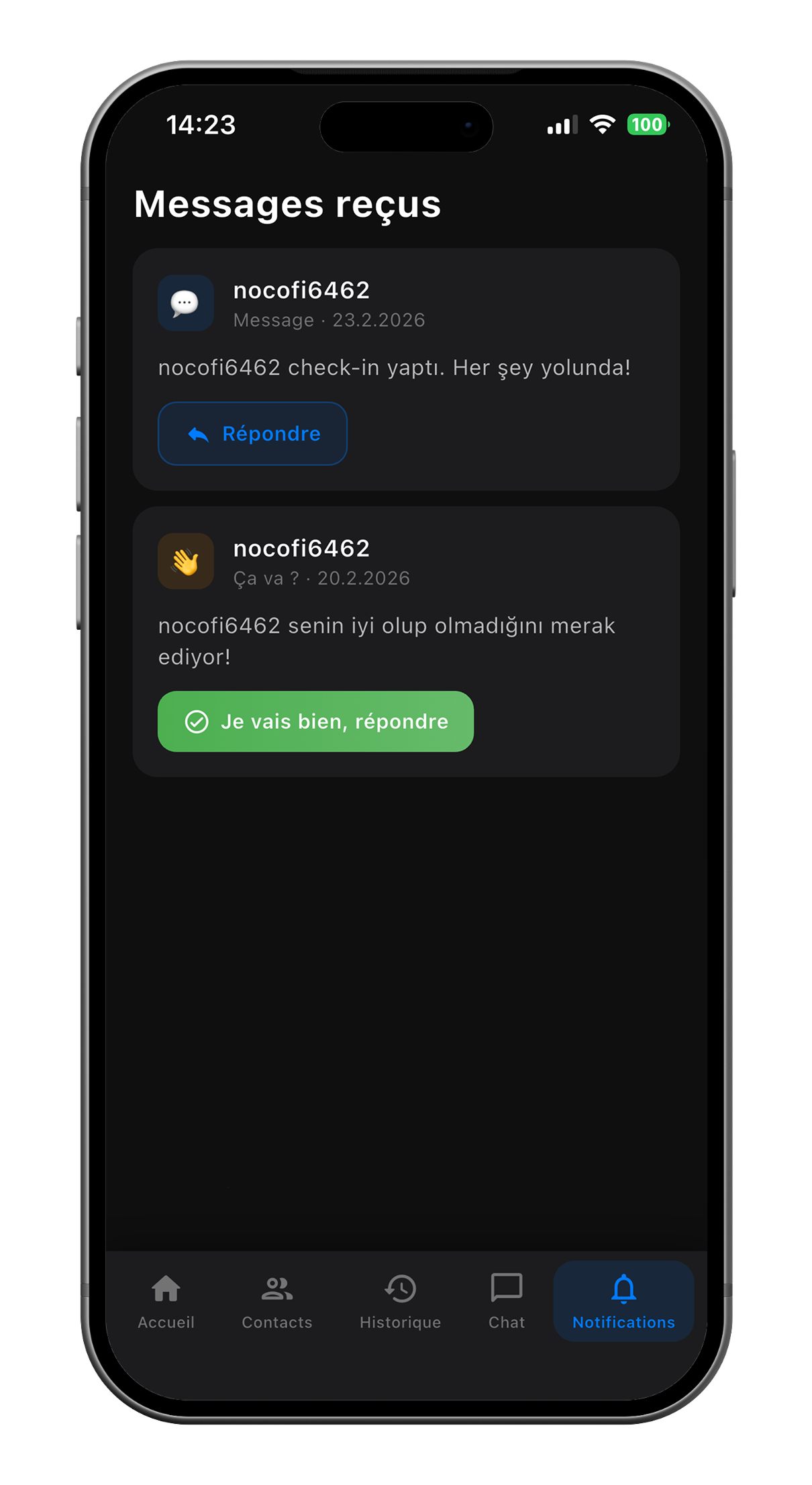 Rappel discret — Nudge doux